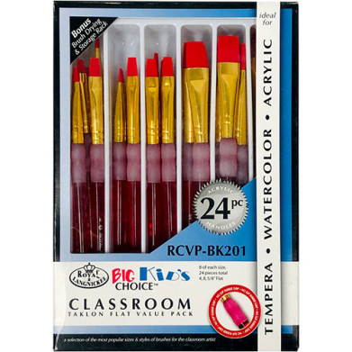 Royal Langnickel Brush Classpack Value Pack - (24 Pack) Big Kid's Choice Flats