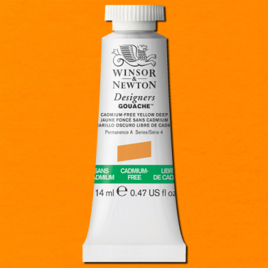 Winsor & Newton Designers Gouache  (0.47oz/14mL) Cadmium-Free Yellow Deep