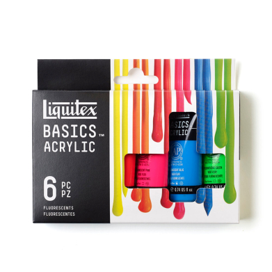 Liquitex Basics Acrylic Set (4oz/118ml) - (6 Pieces) Fluorescents 3699469