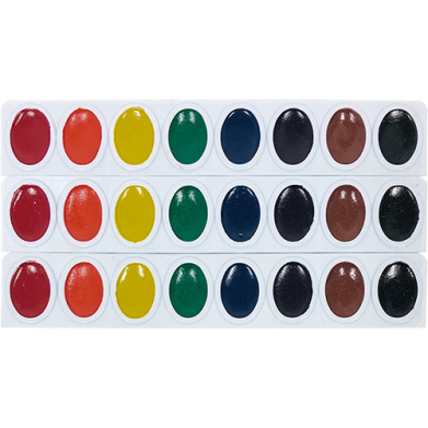 Prang Oval Watercolor Set Refills - (3 Pack) Basic Colors