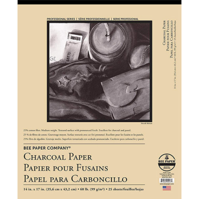 Bee Paper Charcoal Paper Pad 14" x 17" - (25 Sheets, 60lb)