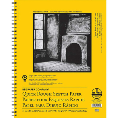 Bee Paper Quick Rough Sketch Pad 11" x 14" - (100 Sheets, 50lb)