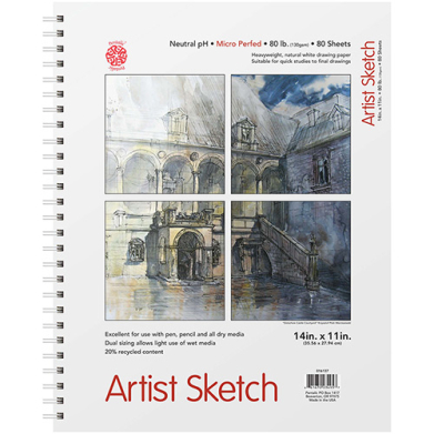 Pentalic Artist Sketch Pad 11" x 14" - (80 Sheets, 80lb)