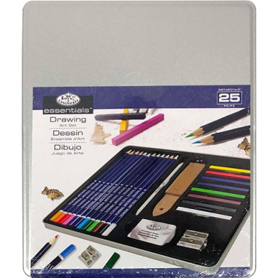 Royal Langnickel Essentials Tin Box Standard Art Set - (25 Pieces) Drawing  RSET-ART2714