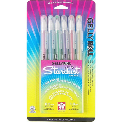 Sakura Gelly Roll Stardust Pens - (6 Pack) Galaxy