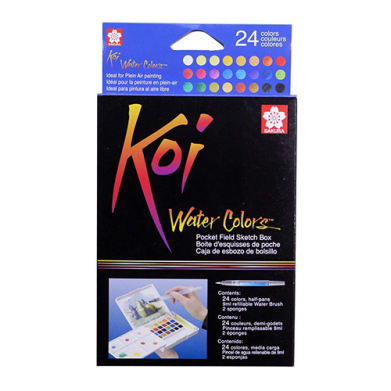 Sakura Koi Water Colors Pocket Field Sketch Box - (24 Colors)