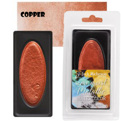 Richeson Collegiate Semi-Moist Metallic Watercolor Pan 10grams - Copper