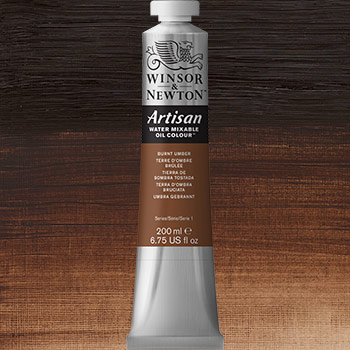 Winsor & Newton Artisan Water Mixable Oil Colour Paint - (6.75oz/200ml) Burnt Umber