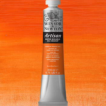 Winsor & Newton Artisan Water Mixable Oil Colour Paint - (6.75oz/200ml) Cadmium Orange Hue