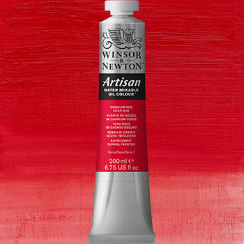 Winsor & Newton Artisan Water Mixable Oil Colour Paint - (6.75oz/200ml) Cadmium Red Deep Hue