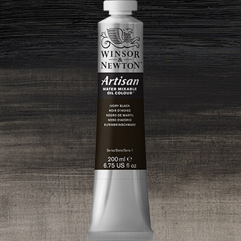 Winsor & Newton Artisan Water Mixable Oil Colour Paint - (6.75oz/200ml) Ivory Black