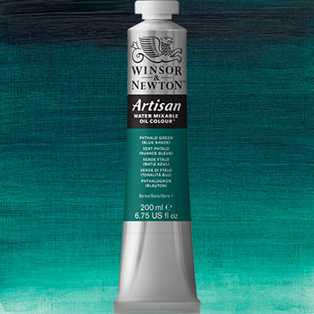 Winsor & Newton Artisan Water Mixable Oil Colour Paint - (6.75oz/200ml) Phthalo Green (Blue Shade)