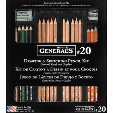 General's Drawing & Sketching Pencil Kit - (22 Pieces) #20