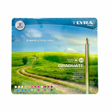 Lyra Graduate Colored Pencils Metal Box Set-24ct