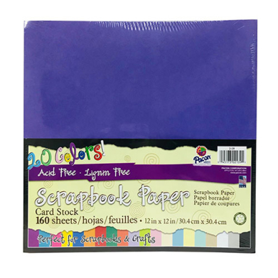 Scrapbook Cardstock 12x12 Assorted 160shts