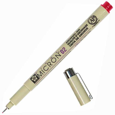 Sakura Pigma Micron Pen - Red, 02