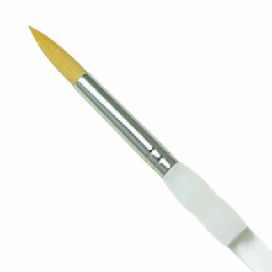 Royal Langnickel Soft-Grip Gold Taklon Brush - Short Handle, Round #12