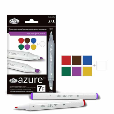 Royal Langnickel Azure Dual-Tip Alcohol Marker Set - 7pc Opulent