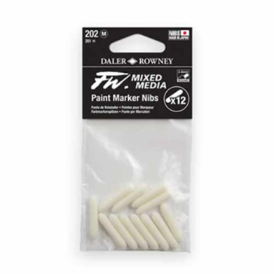 Daler Rowney FW Mixed Media Paint Marker Replacement Round Nibs-12pk  160323202