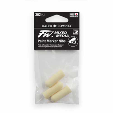 Daler Rowney FW Mixed Media Paint Marker Replacement Round Nibs-3pk 160323302