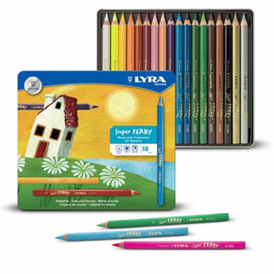Lyra Super Ferby Colored Pencils With Metal Box- 18ct  L3711180