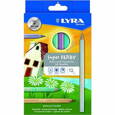 Lyra Super Ferby Metallic Colored Pencils- 12ct   L3721122