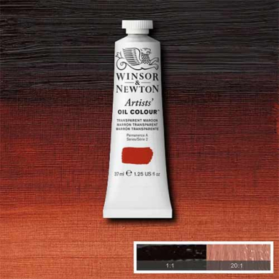 Winsor & Newton Artists' Oil Colour Paint - (1.25oz/37ml) Transparent Maroon