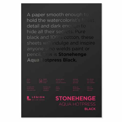 Legion Artist Stonehenge Aqua HP 140lb Black Pad- 10x14