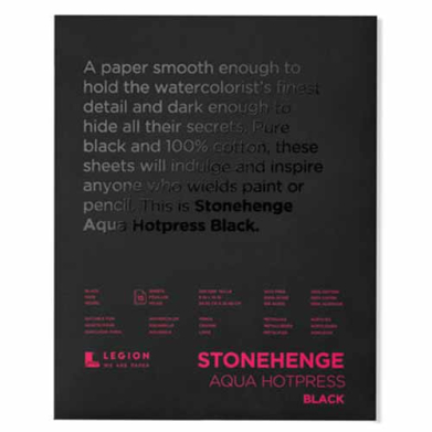 Legion Artist Stonehenge Aqua HP 140lb Black Pad- 8x10