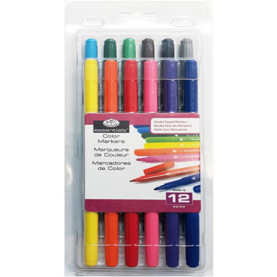 Royal Langnickel Essentials Dual-Tip Color Marker 12ct Set MARK-12
