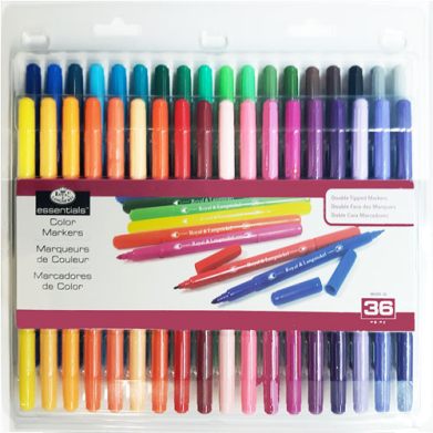 Royal Langnickel Essentials Dual-Tip Color Marker 36ct Set MARK-36