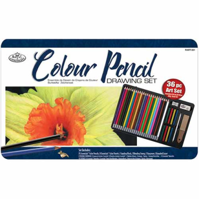 Royal Langnickel Essentials RART-201 Colored Pencil Drawing Set- 36pc
