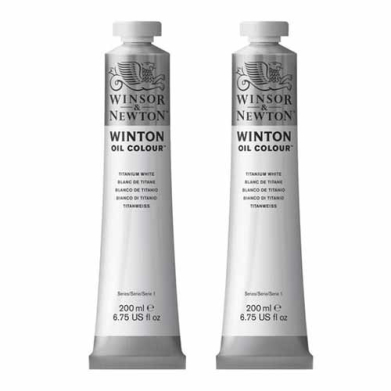 Winsor & Newton Winton Oil Color Paint Twin Pack (200ml) - Titanium White