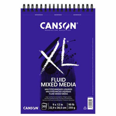 Canson XL Fluid Mixed Media Top Wire- 9x12 (30 Sht)