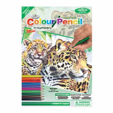 Colored Pencil By Number Mini Art Kit- Jaguars