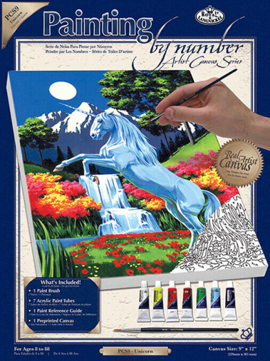 Paint by Numbers Canvas Art Set- Unicorn
