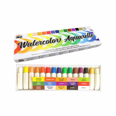 Yasutomo Niji Aquarelle Watercolor Set - 15 Colors