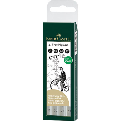 Faber-Castell Ecco Pigment Techincal Pens- 4ct Black   166004