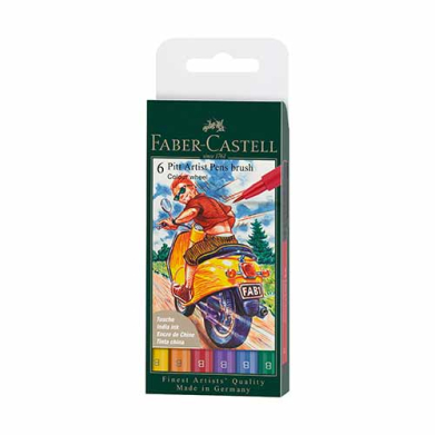 Faber Castell Pitt Artist Pens Wallet- Color Wheel (6ct) 167174