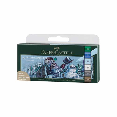 Faber Castell Pitt Artist Pens Wallet- Winterlude (6ct)  167176