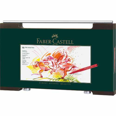 Faber Castell Pitt Artist Brush Pen Wooden Case Set- 90ct  FC167400