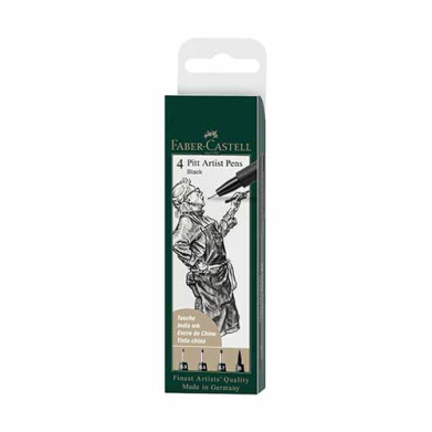 Pitt Artist Pen Wallet- Black (4ct)
