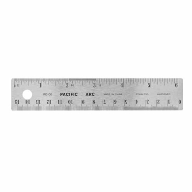 Pacific Arc 6" Stainless Steel Non-Skid Ruler  PAM-06