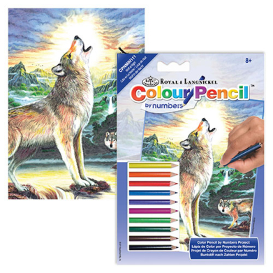 Colored Pencil By Number Mini Art Kit- Wolves
