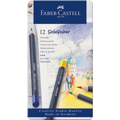Faber Castell Creative Studio Goldfaber Color Pencil Metal Tin- 12ct  FC114712