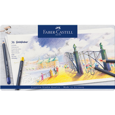 Faber Castell Creative Studio Goldfaber Color Pencil Metal Tin- 36ct  FC114736