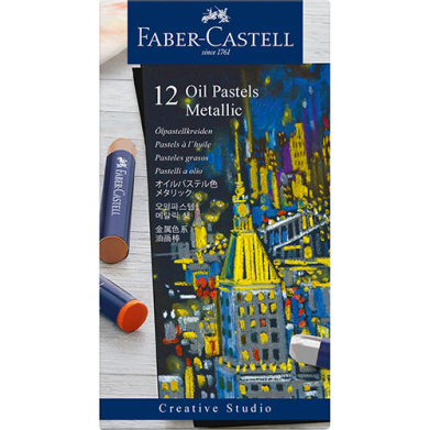 Faber Castell Creative Studio Oil Pastel Cardboard Box- 12ct (Metallic)