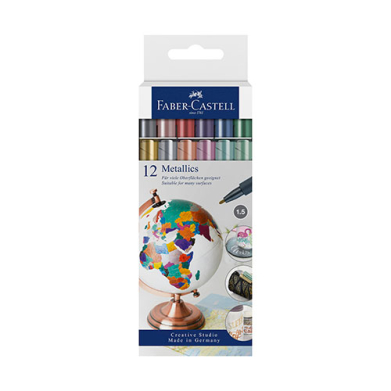 Faber Castell Creative Studio Metallic Markers - 12ct   FC160713