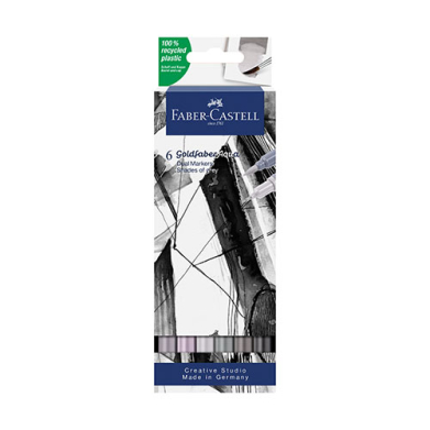 Goldfaber Aqua Dual Marker Set- 6ct (Shades Of Grey)