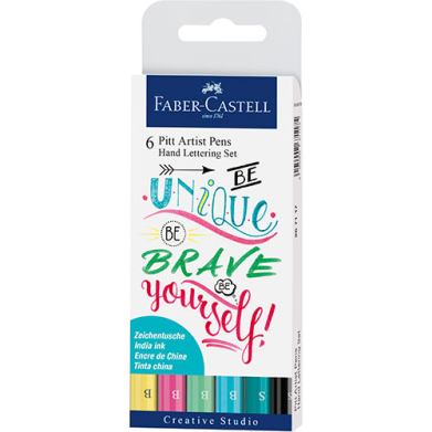 Faber Castell Creative Studio Pitt Artist Hand Lettering I- 6ct  FC267116